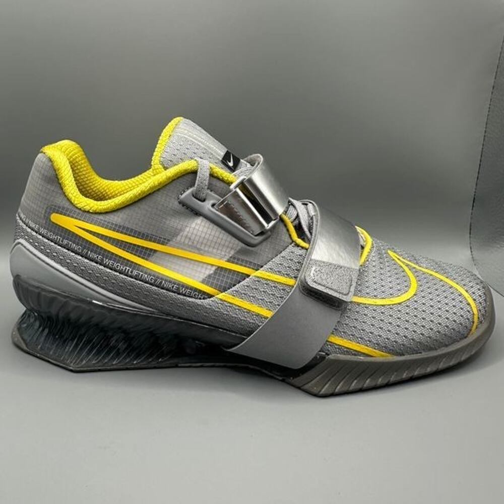 Nike Romaleos 4 Weightlifting Shoes Men Size 8 Gray Yellow CD3463-002 NEW